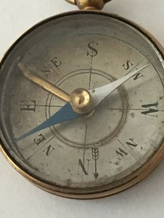 Antique Compass Vintage Brass Nautical 1.  5 