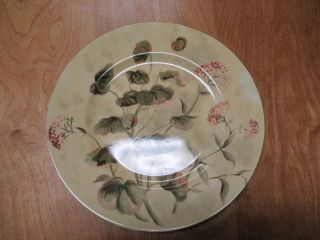 222 Fifth Pts Asian Antique Dinner Plate 10 3/4 " Green Tan 1 Ea 6 Available