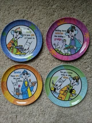 Maxine,  Set Of 4 Plastic Plates,  Collectible,  Plastic,  Decorative,  7.  5 Inches