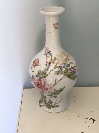 Vintage Lenox Asian Oriental Design Vase Japan 11 " Chrysanthemum & Branches