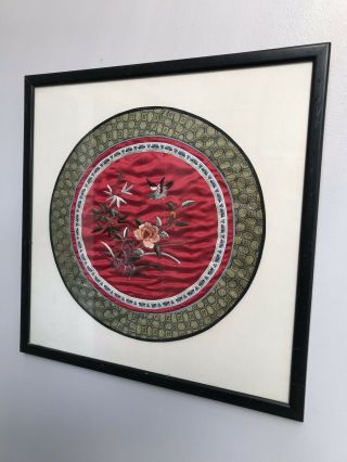 Vintage Japanese Oriental Bird Painted Silk Picture Art Print