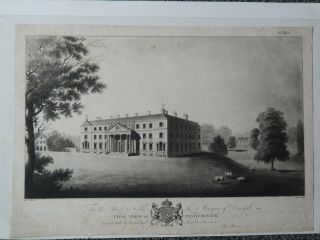 Antique Engraving View Of Fisherwick - Lichfield.  Rev S Shaw / Jukes