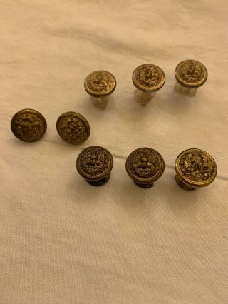Vintage Us Navy Military Brass Stud Buttons Eagle And Anchor With Stars