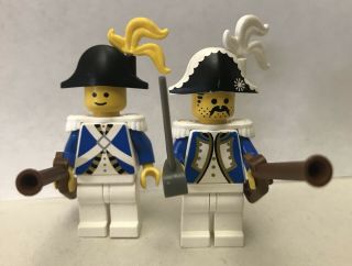 Lego Minifigs.  Vintage Imperial Guard Pirates,  Officer And Bluecoat