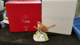 2013 Lenox Christmas Garden Bird Carolina Wren Figurine W/ Box &