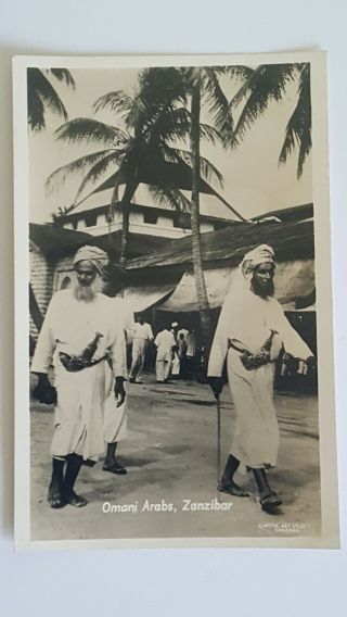 Zanzibar Omani Arabs Real Photograph Postcard Vintage Antique