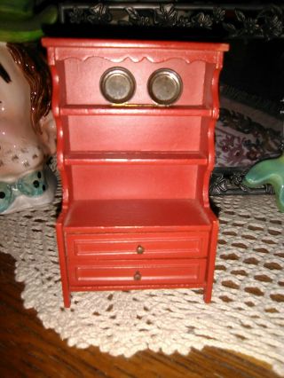 Vintage dollhouse minature country buffet hutch 2