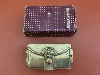 Vintage Antique Heavy Bronze Brass Trinket / Stamp Box