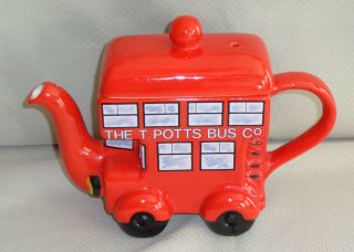 Whimsy Teapot Price Kensington Potteries T Potts Bus Co Double Decker Red Bus