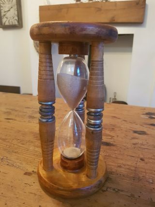 Large Vintage Wooden Hourglass/sand Timer  Wauds  Five Minutes