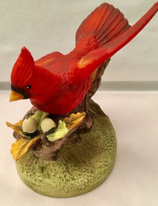 Andrea By Sadek Bird Figurine Hand Painted Porcelain Cardinal Vintage