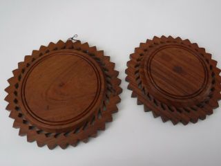 Indian Wood Hand Carved Trinket Dishes 3