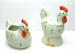 Vintage Otagiri Decorative Chicken Creamer And Sugar Set