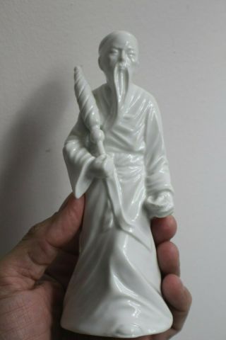 1977 Fitz & Floyd White Porcelain Old Asian Man Figurine 2