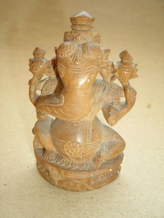 Wooden Hindu Indian Deity Elephant God Ganesh