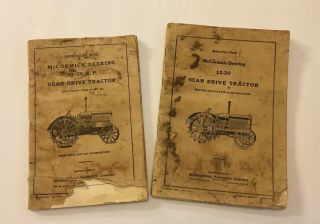 Vintage Mccormick - Deering 15 - 30 & 15 - 30 Hp Gear Drive Tractor Owner Book 1928/29