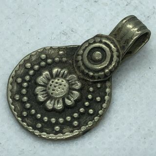 Antique Post Medieval Islamic Middle Eastern Pendant Arab Old Flower Stamp Charm