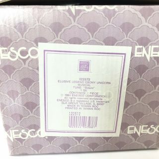 Enesco Elusive Legend Ebony Unicorn Music Box Tune: “Bolero” 7.  5in Tall 6