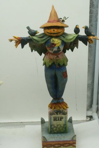 Estate Vintage Jim Shore Halloween Scarecrow Graveyard Guardian 2007