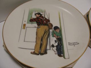 1979 Gorham Norman Rockwell Four Seasons LE Collector Plates Set of 4 With Boxes 2