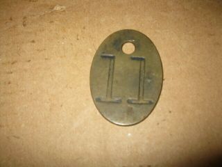1 Vintage Antique Brass Cow Cattle Tags Display 11