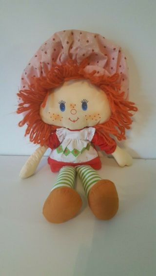 Vintage Kenner 1980 Strawberry Shortcake Plush Rag Doll 15 " Plush Yarn Hair