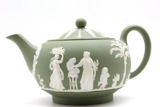 Wedgewood Green And White Ceramic Tea Pot 2