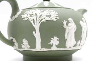 Wedgewood Green And White Ceramic Tea Pot 3