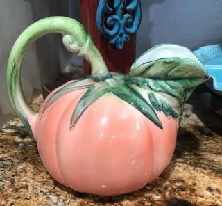 Pumpkin Ceramic Pitcher Made In Italy For Lord And Taylor 9203 3