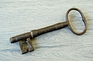 Antique Iron Key 5 3/4 " Long,  Early Victorian Era,  Gothic Look.