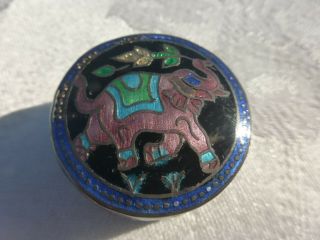 Sterling Silver 925 Colorful Enamel Trinket Box With Elephant