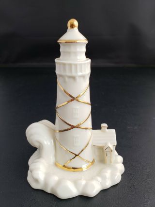 Lenox Lighthouse Figurine Cream And Gold