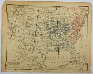 United States Vintage Antique 1883 W.  F.  Allen Commercial Railroad Map