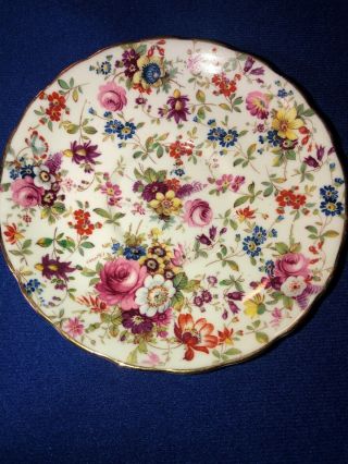 Antique Hammersley & Co Bone China Saucer Multi Color Chintz Floral Replacement