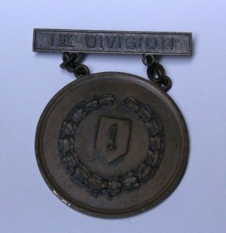 Antique 1928 1st Division Rifle Championship Medal Corp.  J.  Chilieb