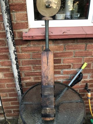Antique Slazenger/Gradidge Len Hutton Cricket Bat Willis Walker Of Keighley 2