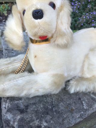 Vintage 1950 - 1960 Straw Stuffed Poodle Dog Toy with Radio in Belly 3