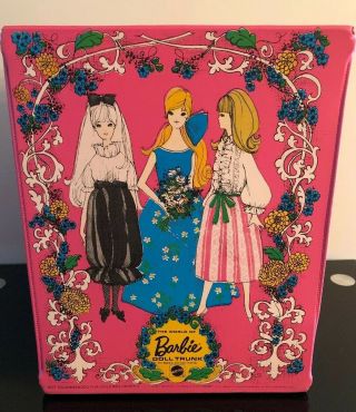 Vintage 1969 Mattel Pink World Of Barbie Doll Trunk For Barbie And Her Friends
