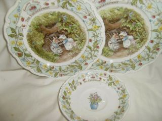 Royal Doulton Brambly Hedge The Engagement 2 Plates And A Saucer