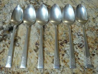 National Silver Co 1946 Cavalcade 6 Tablespoons Serving Spoons 8 " Silverplate