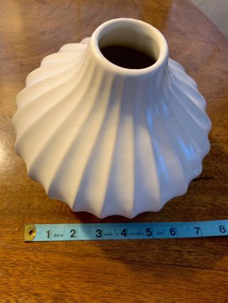 Jonathan Adler ceramic vase,  fluted,  white,  signed 5