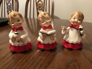 Vintage Josef Originals Christmas Choir Boys Ceramic Figurines Japan