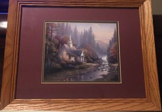 Thomas Kinkade " Forest Chapel " Framed Matted Collectors Print W/coa Great Cond.