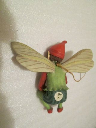 Cicely Mary Barker Flower Fairy Boy Ornament 2000 Red/Green 4 