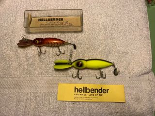 2 Whopper Stopper Hellbender Old Fishing Lures 9
