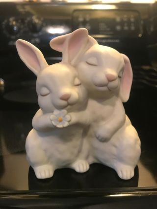 " He Loves Me " Bunny Rabbits 4 " Figurine - Homco 1990