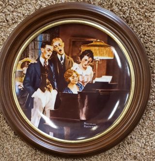 Framed Norman Rockwell " Close Harmony " Collectors Plate