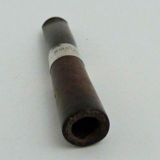 ANTIQUE WOODEN CHEROOT HOLDER WITH SILVER COLLAR 4