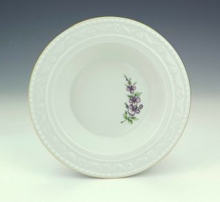 Antique Kpm Berlin Porcelain - Gilded & Hand Painted Flowers Bowl