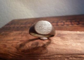 Stunning & Huge Late Medieval Engraved Bronze Ring - Metal Detecting Find
